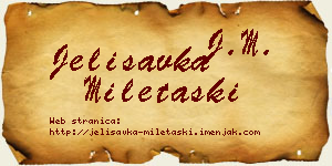 Jelisavka Miletaški vizit kartica